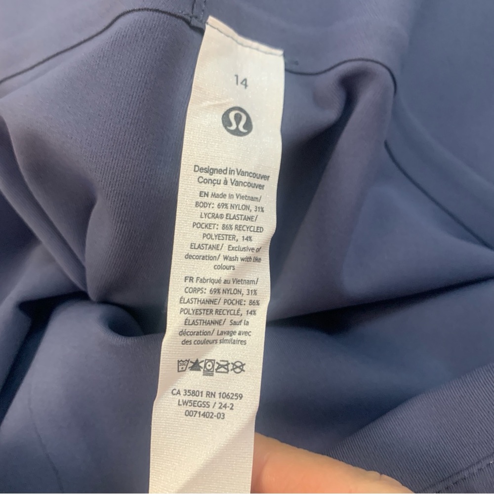 New Lululemon Pants Smooth Fit Pull On High Rise Pant Luxtreme Blue 14 Sade NWT! - Picture 9 of 16